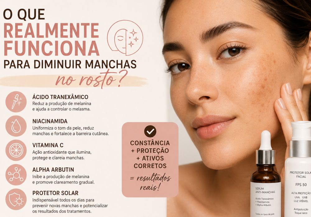 O que realmente Funciona para Diminuir Manchas no Rosto