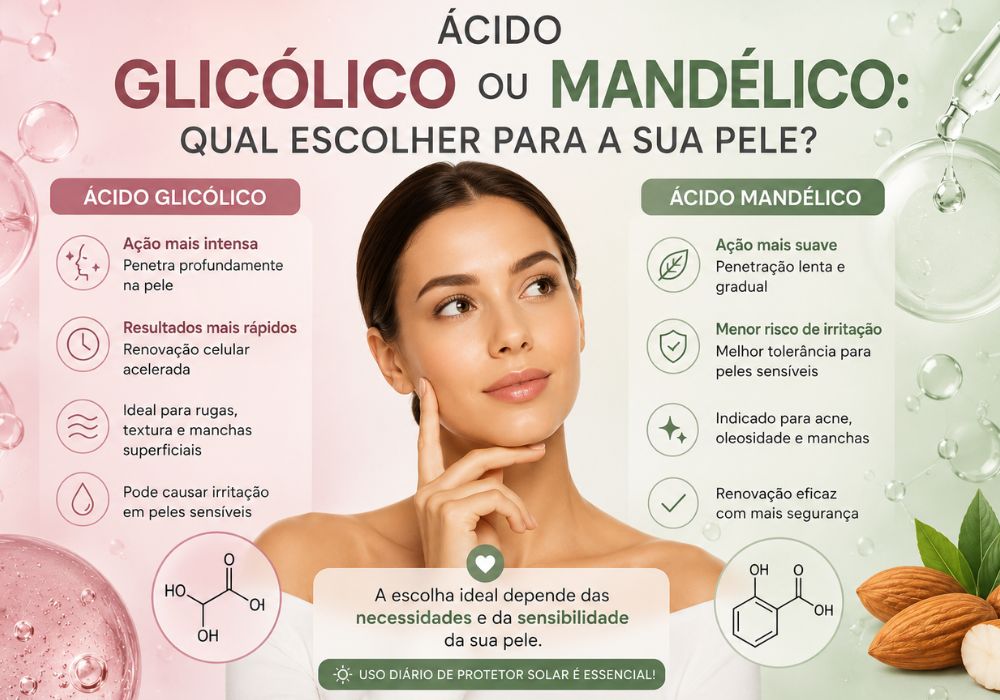 Ácido Glicólico ou Mandélico: Qual Escolher Para a Sua Pele?